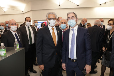 Asher with Bahrain's Economy Minister Zayed bin Rashid Al Ziani