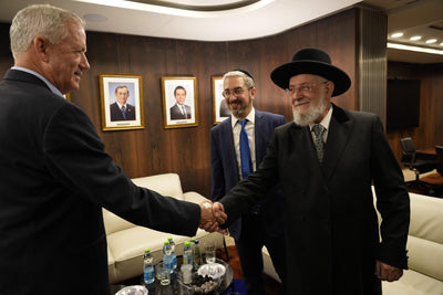 Asher with the Chief Rabbi and Defense Minister Benny Gantz